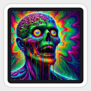 psychedelic zombie Sticker